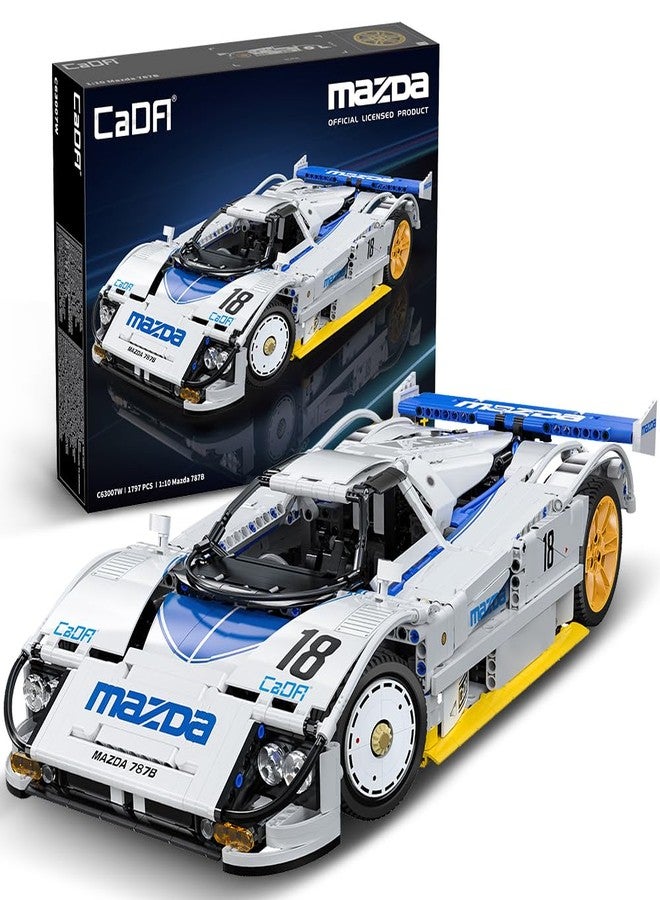 CaDA C63007W Mazda 787B Racing Car Building Blocks,1797 PCS 1:10 Licensed Supercar Technik Model Set with Rotary Engine Simulation - Image 1